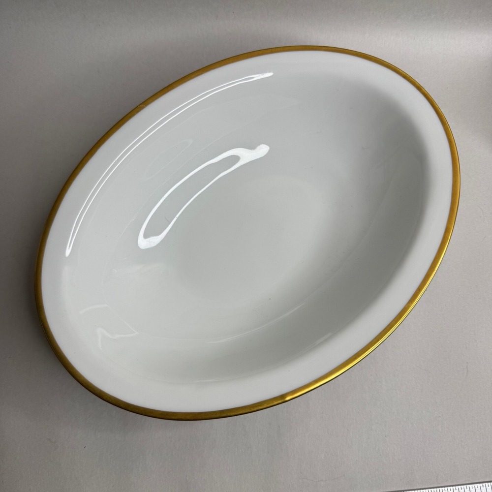 Eamag Bavaria The Empire White Oval Serving Bowl Gold Trim 9.5"